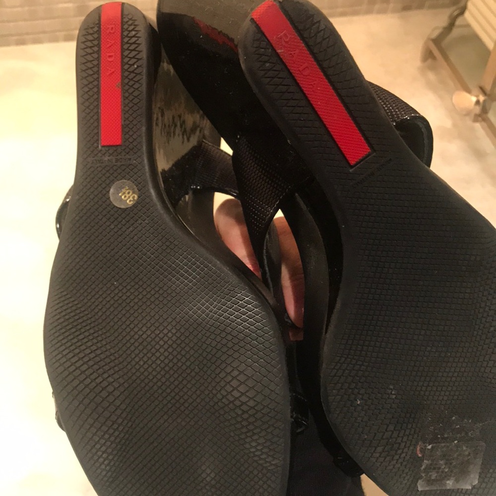 Prada black wedge sandal - Picture 4 of 5